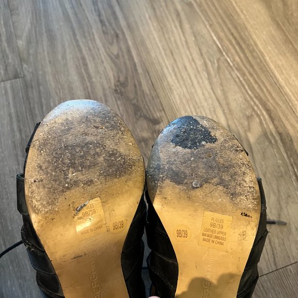 BCBG Black Lace-up Heels (size 9) - Picture 3 of 6